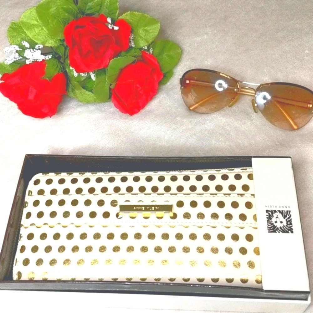 Anne Klein Polkadot Zip Around Wallet